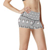 Bull Terrier Head Print Pattern High Waisted Spandex Shorts-JTAMIGO.COM