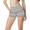 Bull Terrier Head Print Pattern High Waisted Spandex Shorts-JTAMIGO.COM