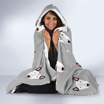 Bull Terrier Head Print Pattern Hooded Blanket-JTAMIGO.COM