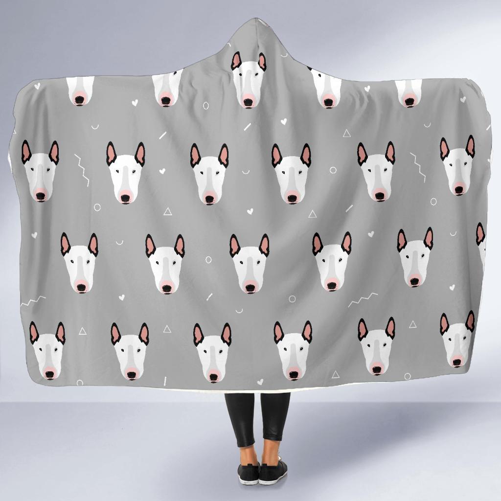 Bull Terrier Head Print Pattern Hooded Blanket-JTAMIGO.COM