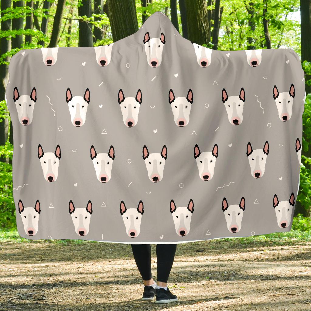 Bull Terrier Head Print Pattern Hooded Blanket-JTAMIGO.COM