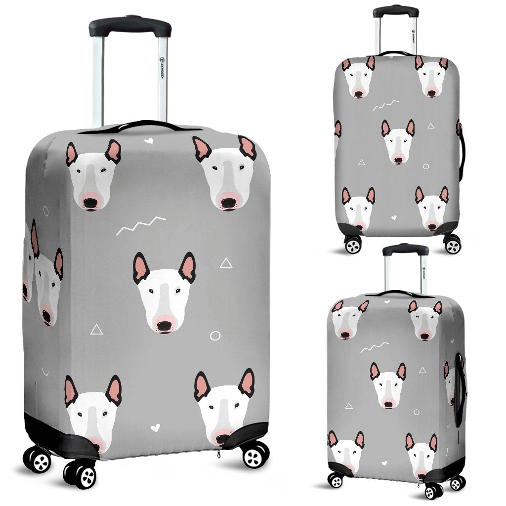 Bull Terrier Head Print Pattern Luggage Cover Protector
