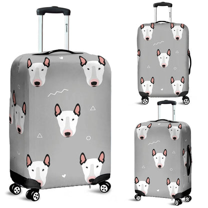 Bull Terrier Head Print Pattern Luggage Cover Protector