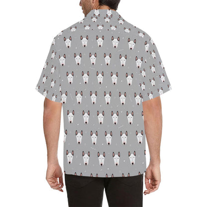 Bull Terrier Head Print Pattern Men Aloha Hawaiian Shirt