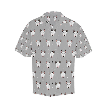 Bull Terrier Head Print Pattern Men Aloha Hawaiian Shirt