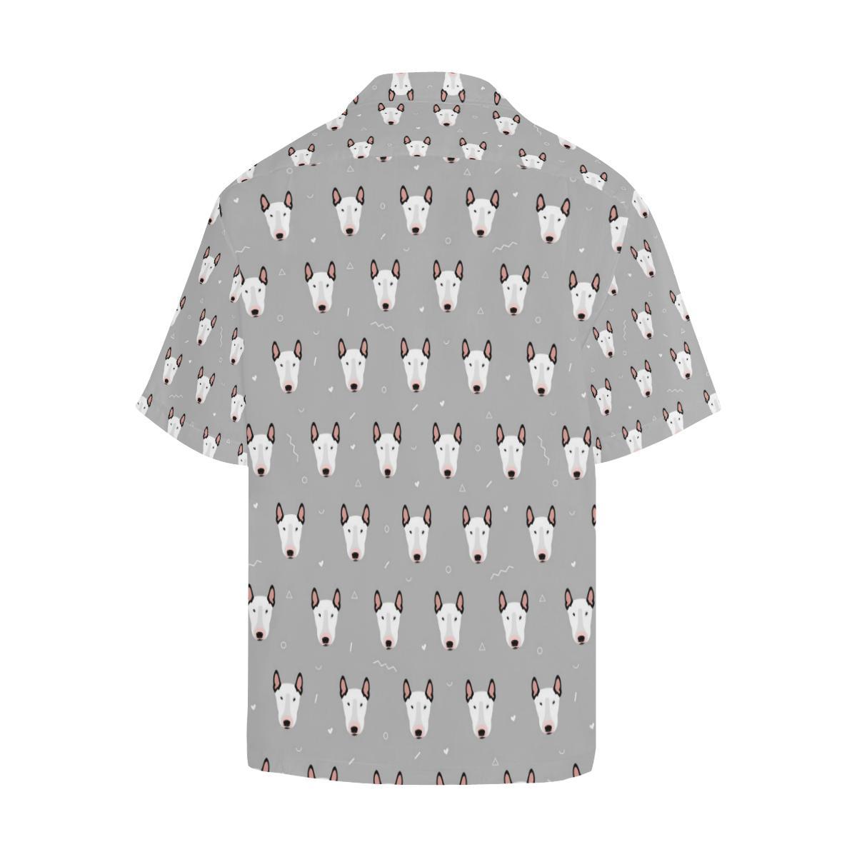 Bull Terrier Head Print Pattern Men Aloha Hawaiian Shirt