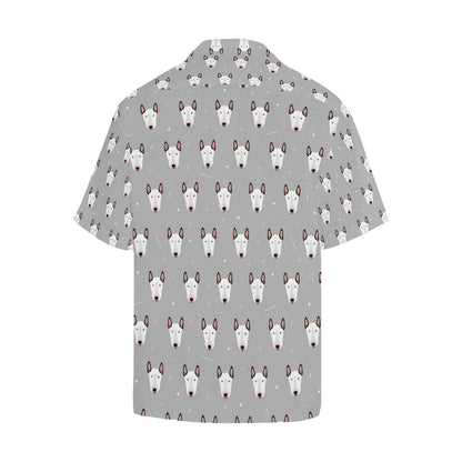 Bull Terrier Head Print Pattern Men Aloha Hawaiian Shirt