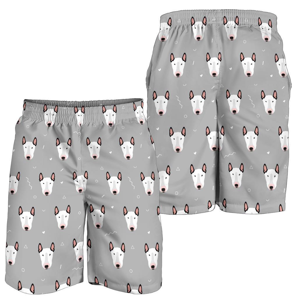 Bull Terrier Head Print Pattern Mens Shorts-JTAMIGO.COM