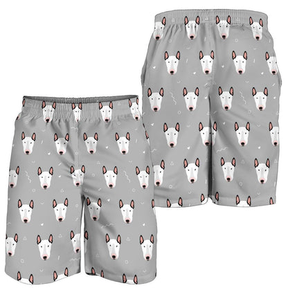 Bull Terrier Head Print Pattern Mens Shorts-JTAMIGO.COM