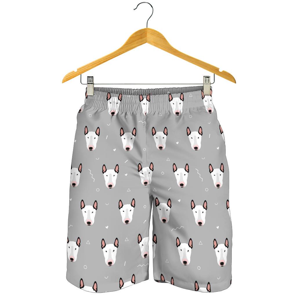 Bull Terrier Head Print Pattern Mens Shorts-JTAMIGO.COM