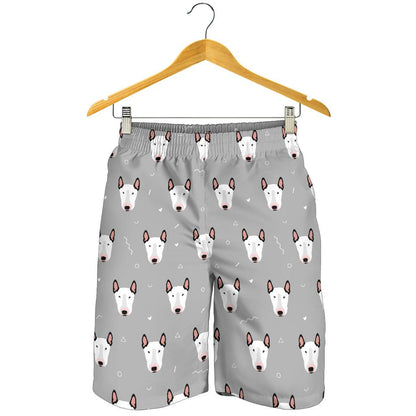 Bull Terrier Head Print Pattern Mens Shorts-JTAMIGO.COM