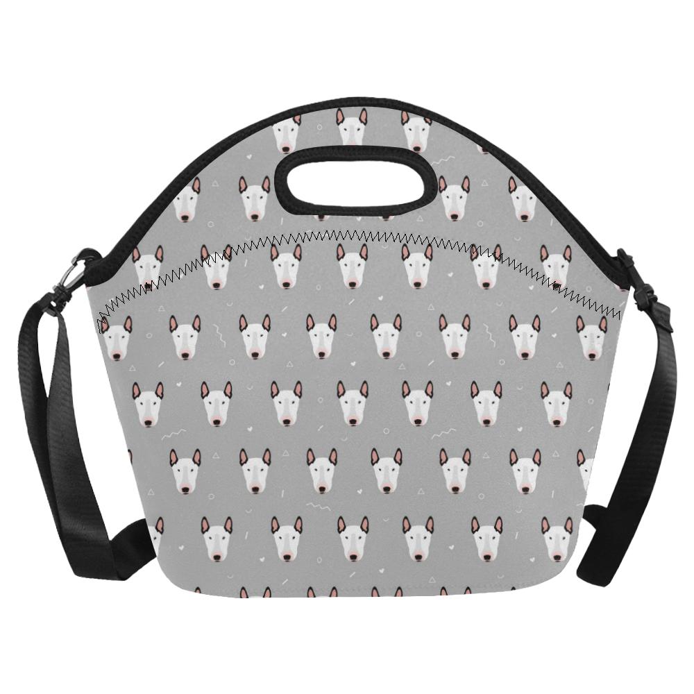 Bull Terrier Head Print Pattern Neoprene Lunch Bag (Model 1669)(Large)-JTAMIGO.COM