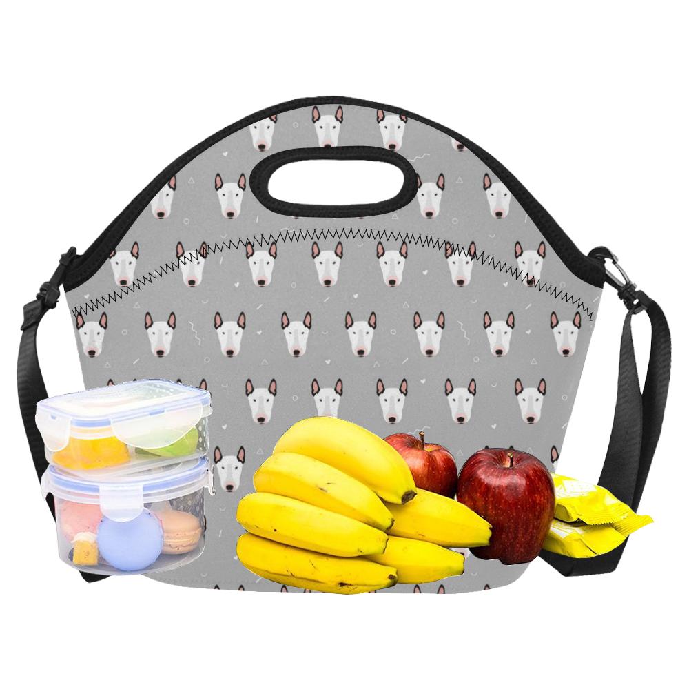Bull Terrier Head Print Pattern Neoprene Lunch Bag (Model 1669)(Large)-JTAMIGO.COM