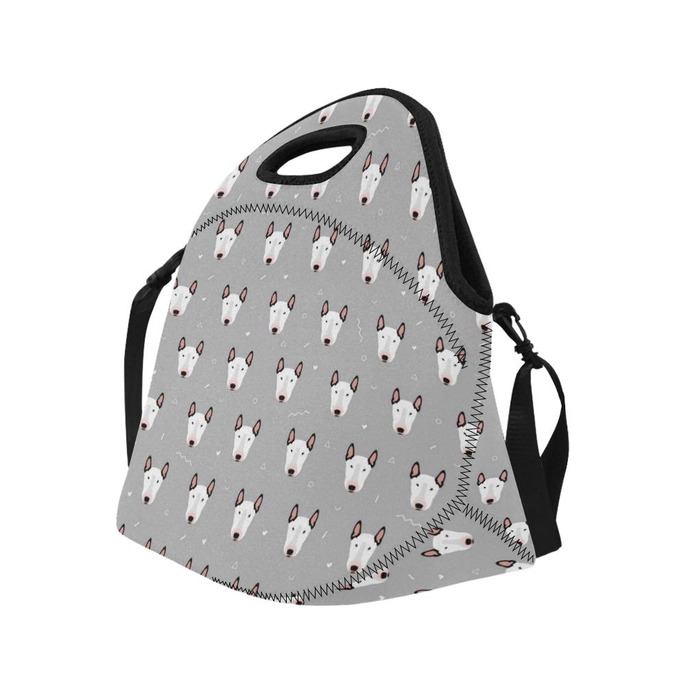 Bull Terrier Head Print Pattern Neoprene Lunch Bag (Model 1669)(Large)-JTAMIGO.COM