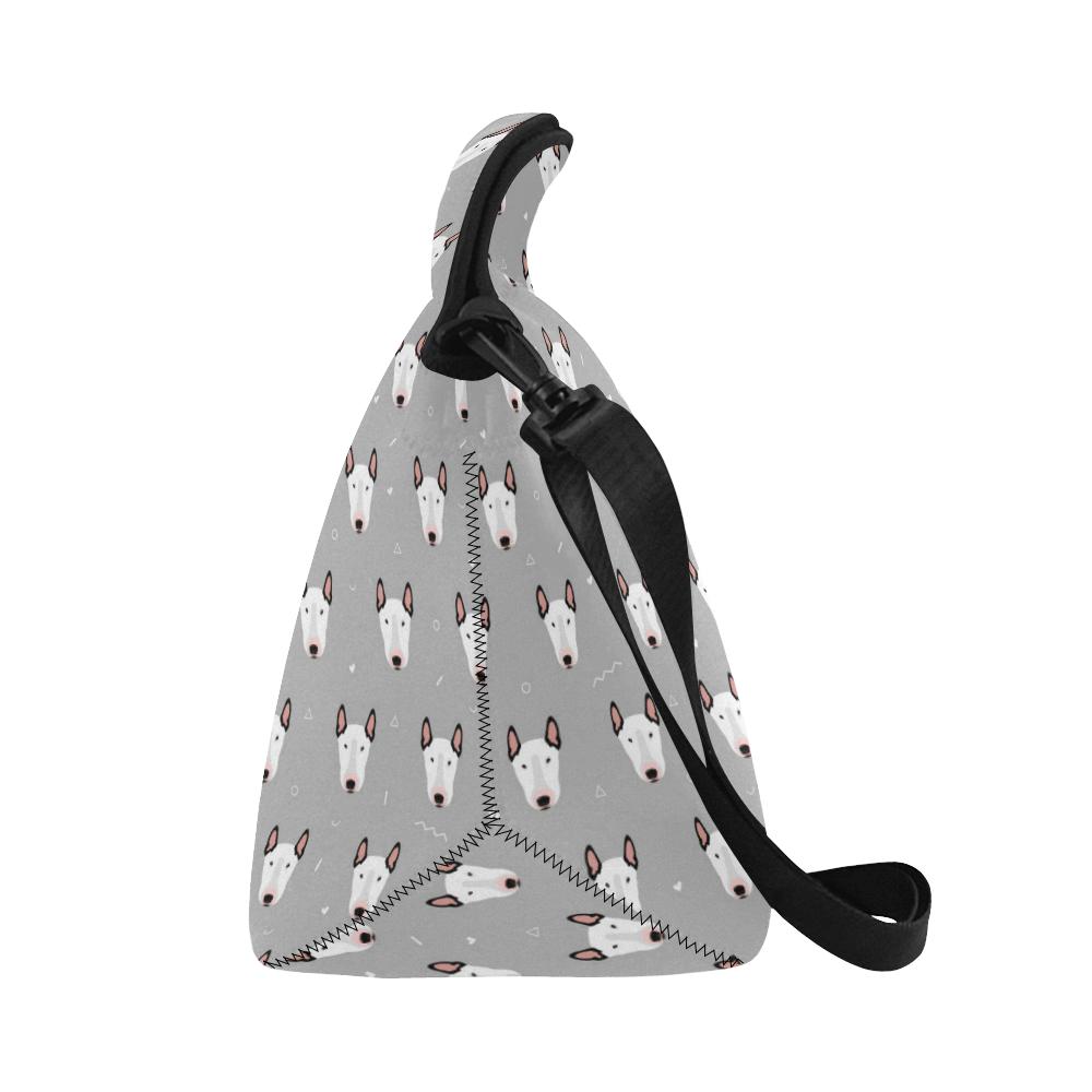 Bull Terrier Head Print Pattern Neoprene Lunch Bag (Model 1669)(Large)-JTAMIGO.COM
