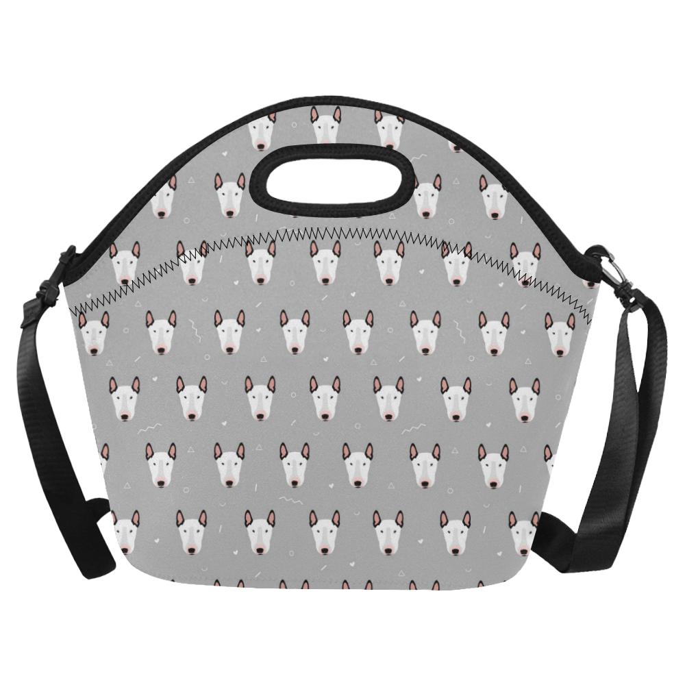 Bull Terrier Head Print Pattern Neoprene Lunch Bag (Model 1669)(Large)-JTAMIGO.COM