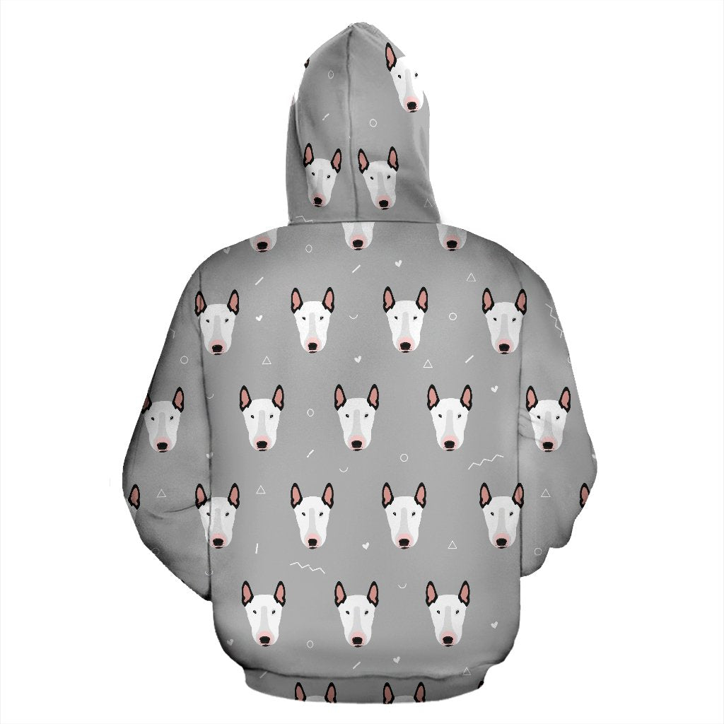 Bull Terrier Head Print Pattern Pullover Hoodie