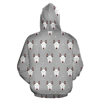 Bull Terrier Head Print Pattern Pullover Hoodie