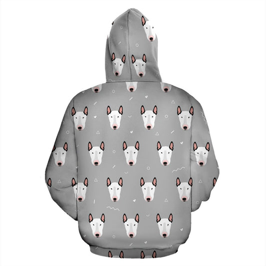 Bull Terrier Head Print Pattern Pullover Hoodie