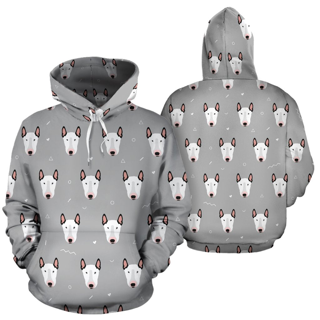 Bull Terrier Head Print Pattern Pullover Hoodie