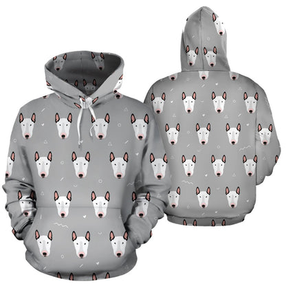 Bull Terrier Head Print Pattern Pullover Hoodie