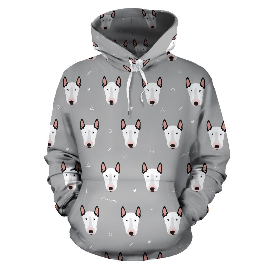 Bull Terrier Head Print Pattern Pullover Hoodie