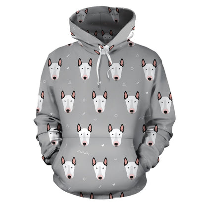 Bull Terrier Head Print Pattern Pullover Hoodie