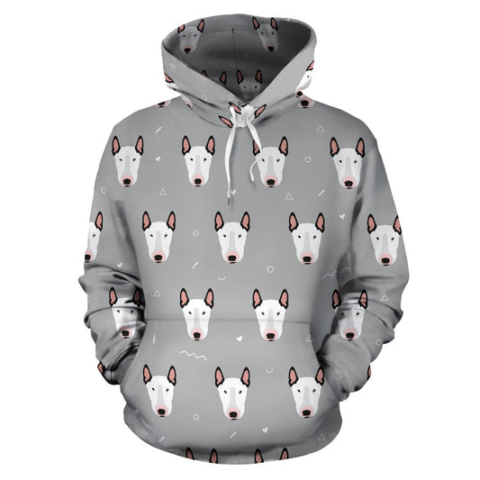 Bull Terrier Head Print Pattern Pullover Hoodie