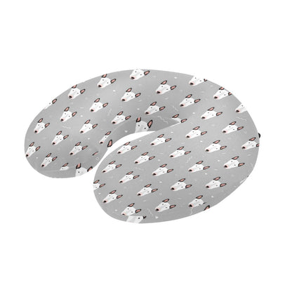 Bull Terrier Head Print Pattern U-Shaped Travel Neck Pillow-JTAMIGO.COM