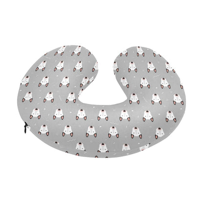 Bull Terrier Head Print Pattern U-Shaped Travel Neck Pillow-JTAMIGO.COM