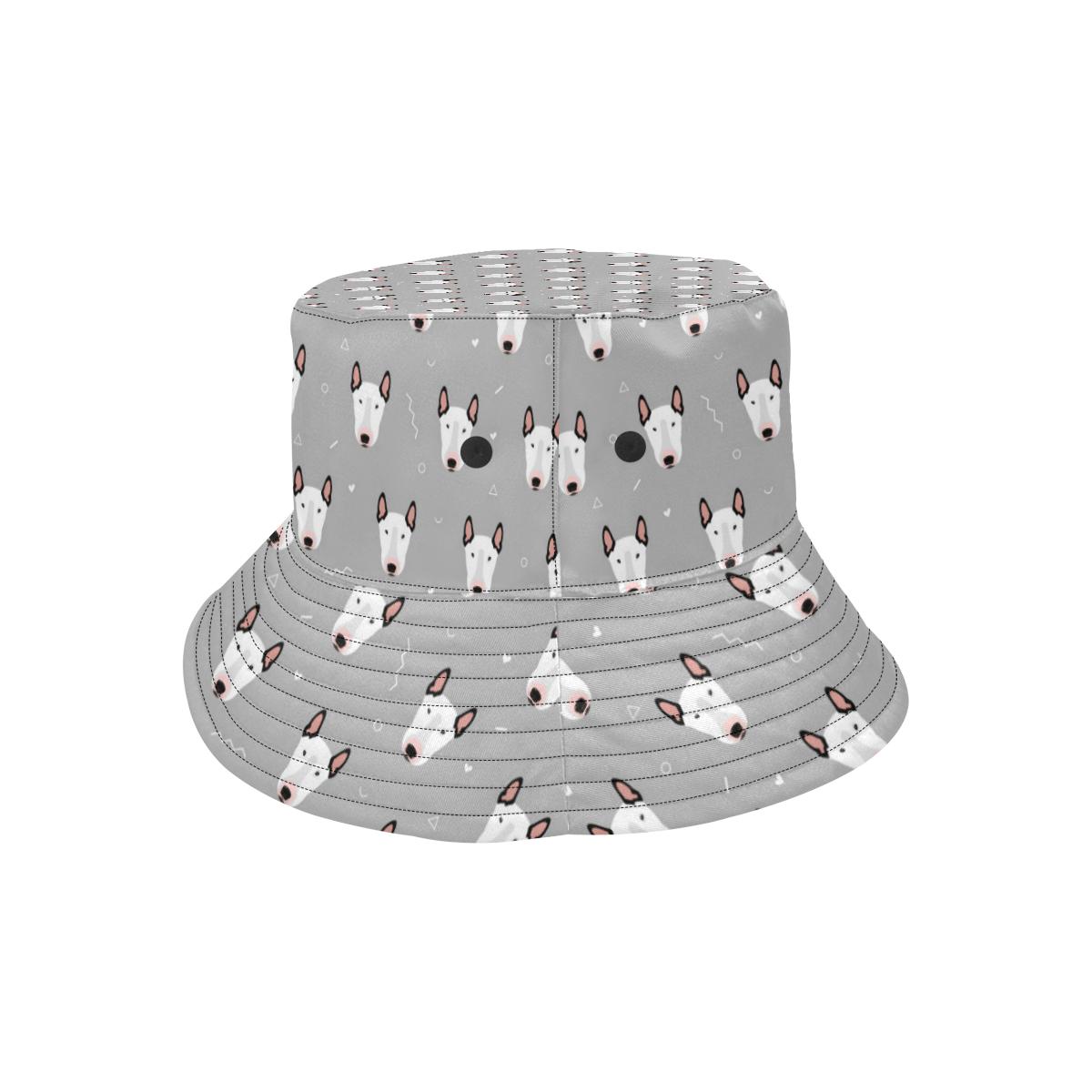 Bull Terrier Head Print Pattern Unisex Bucket Hat