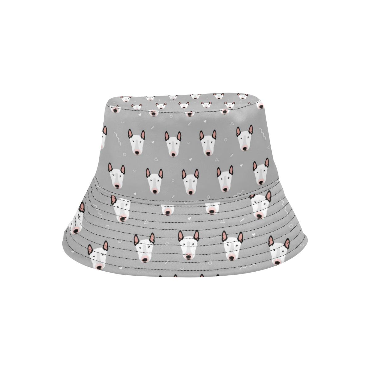 Bull Terrier Head Print Pattern Unisex Bucket Hat