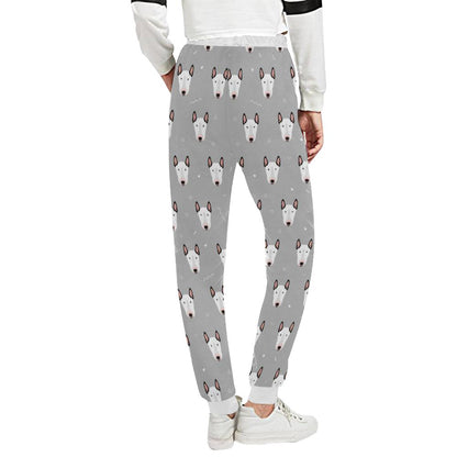 Bull Terrier Head Print Pattern Unisex Casual Sweatpants (Model L11)-JTAMIGO.COM