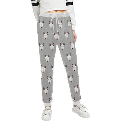 Bull Terrier Head Print Pattern Unisex Casual Sweatpants (Model L11)-JTAMIGO.COM