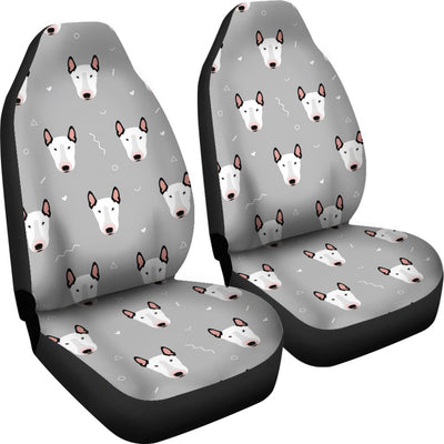 Bull Terrier Head Print Pattern Universal Fit Car Seat Covers