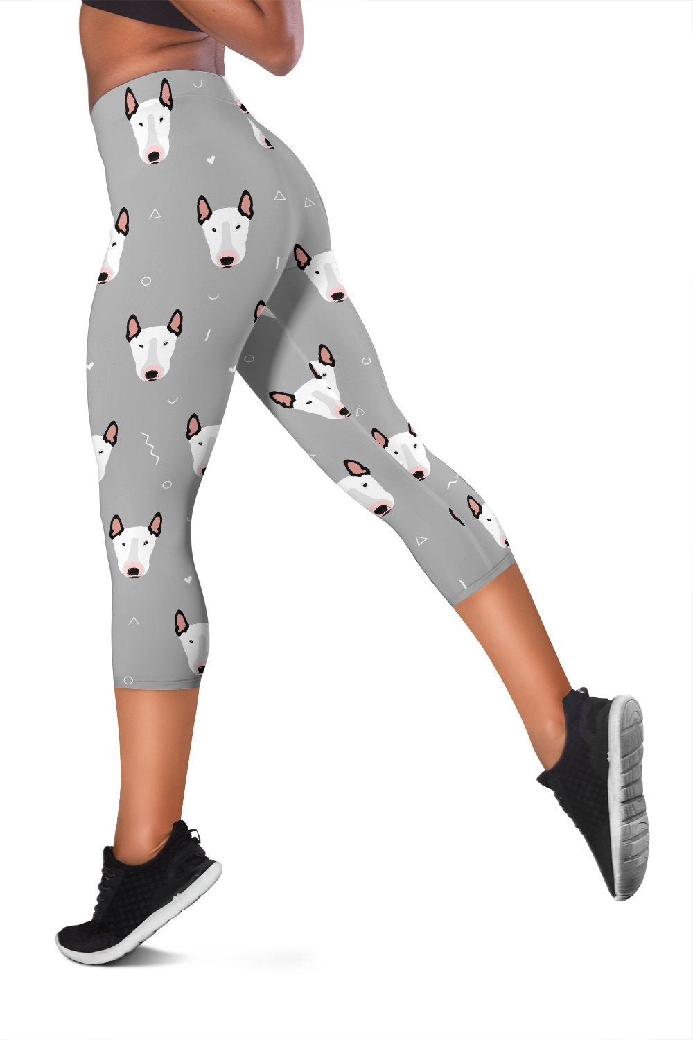 Bull Terrier Head Print Pattern Women Capris