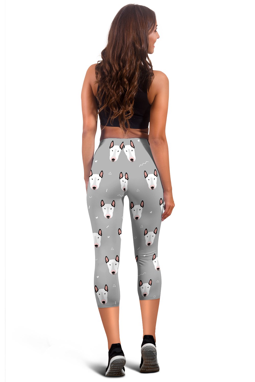 Bull Terrier Head Print Pattern Women Capris