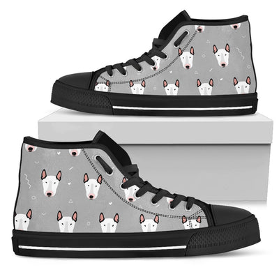 Bull Terrier Head Print Pattern Women High Top Shoes