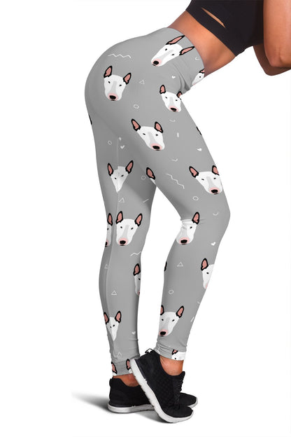 Bull Terrier Head Print Pattern Women Leggings