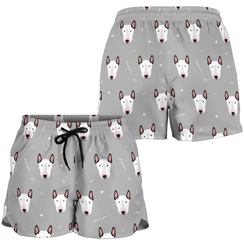 Bull Terrier Head Print Pattern Women Shorts-JTAMIGO.COM