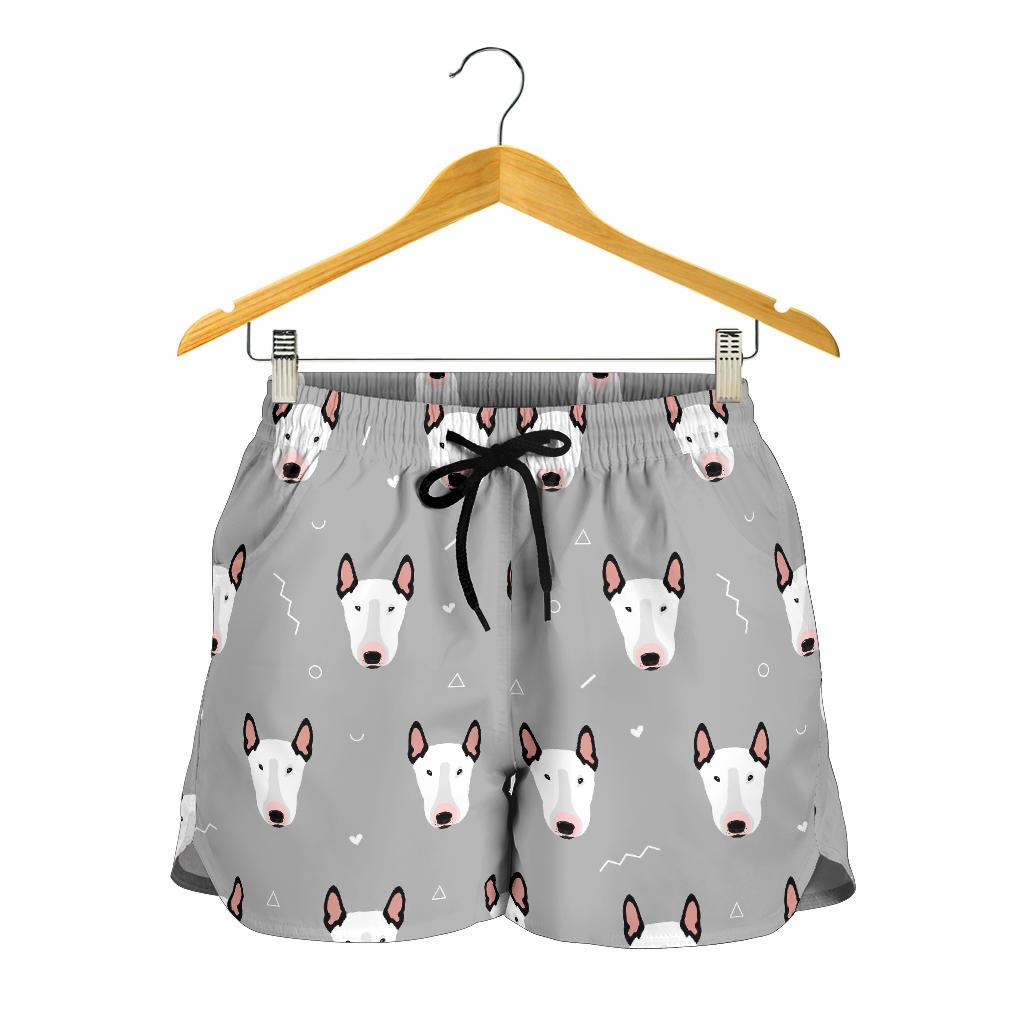 Bull Terrier Head Print Pattern Women Shorts-JTAMIGO.COM