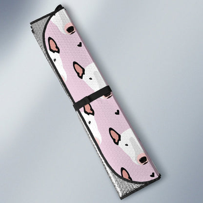 Bull Terrier Pink Print Pattern Car Sun Shade For Windshield