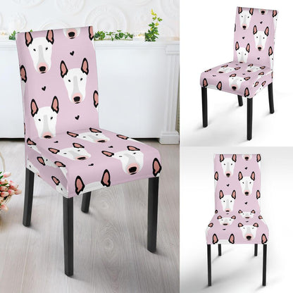 Bull Terrier Pink Print Pattern Dinning Chair Slipper-JTAMIGO.COM
