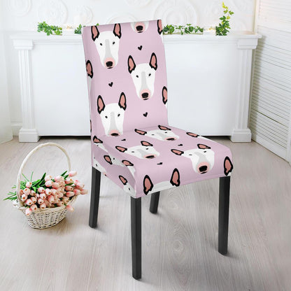 Bull Terrier Pink Print Pattern Dinning Chair Slipper-JTAMIGO.COM