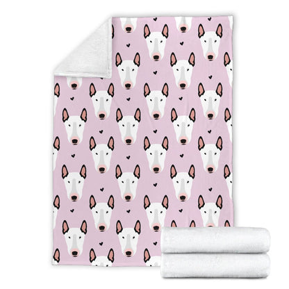 Bull Terrier Pink Print Pattern Fleece Blanket