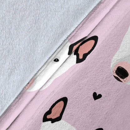 Bull Terrier Pink Print Pattern Fleece Blanket
