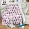 Bull Terrier Pink Print Pattern Fleece Blanket