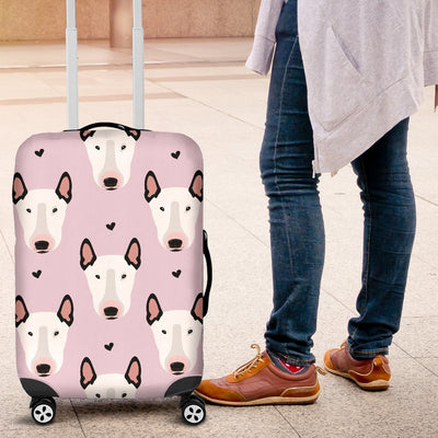 Bull Terrier Pink Print Pattern Luggage Cover Protector