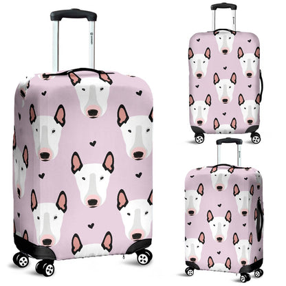 Bull Terrier Pink Print Pattern Luggage Cover Protector