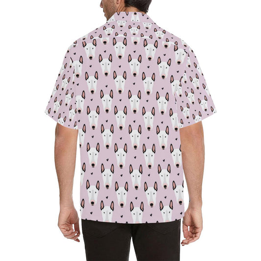 Bull Terrier Pink Print Pattern Men Aloha Hawaiian Shirt